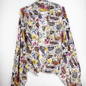 The Sak Scarf Shawl Peace Happy & Free Nature XL Large Size 40" by 68"